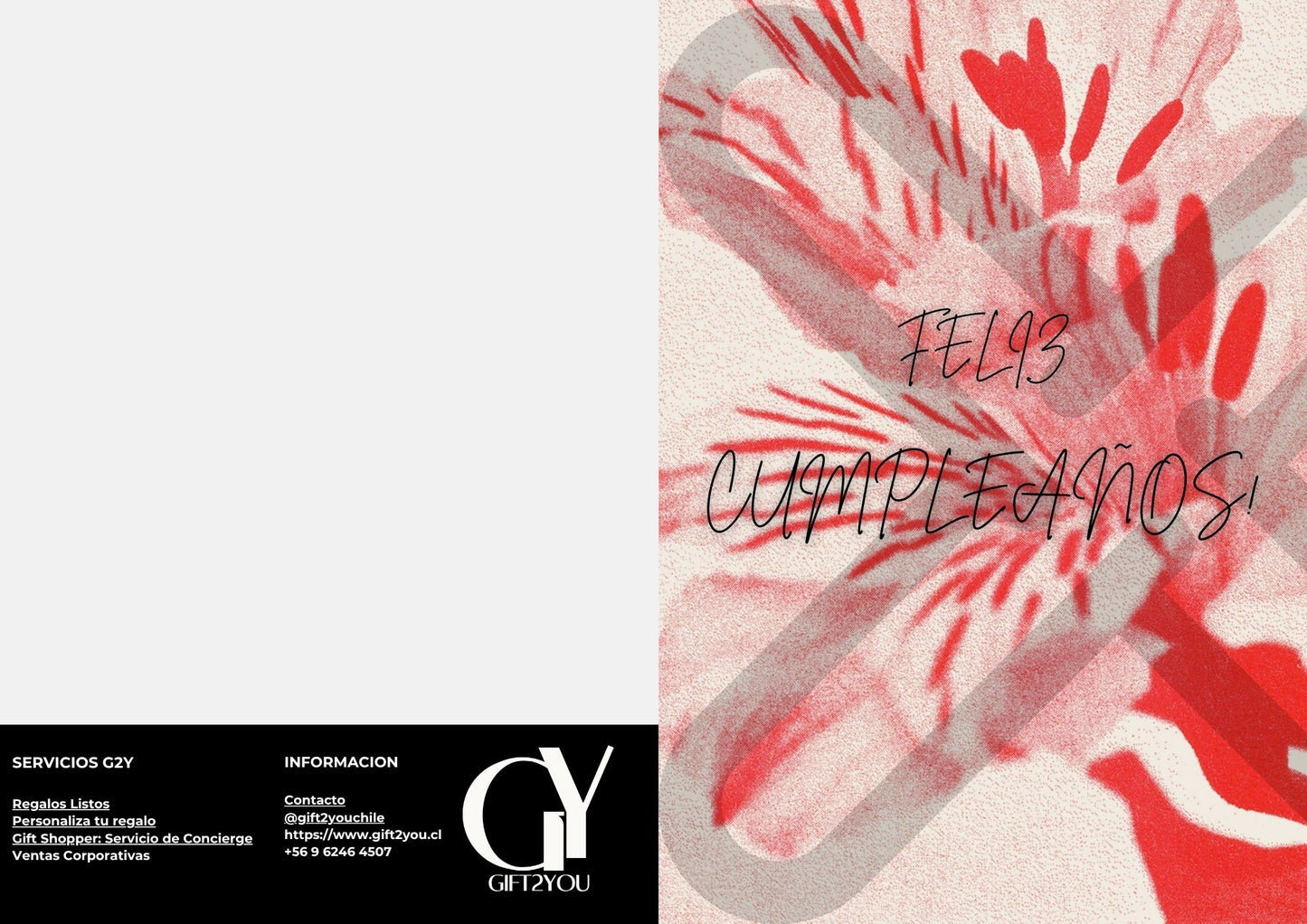 Tarjeta de Saludo Cumpleaños Floral Rojo