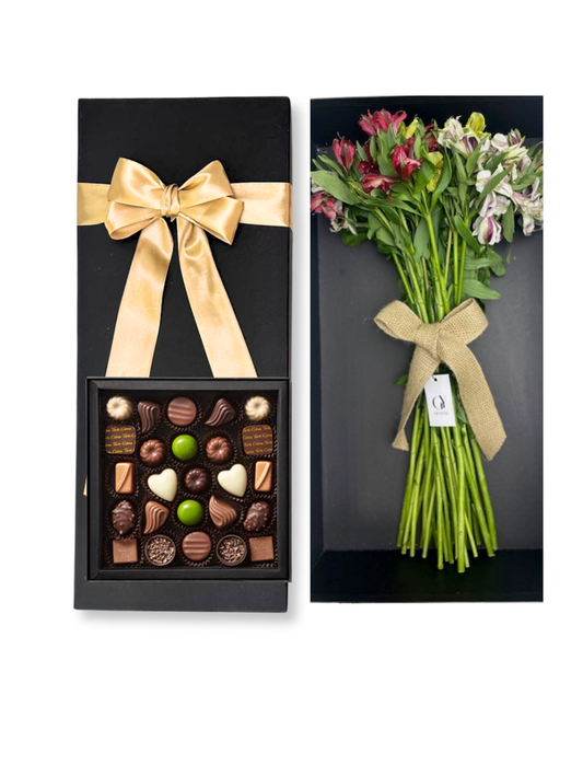 Box Astromelias 25 Bombones