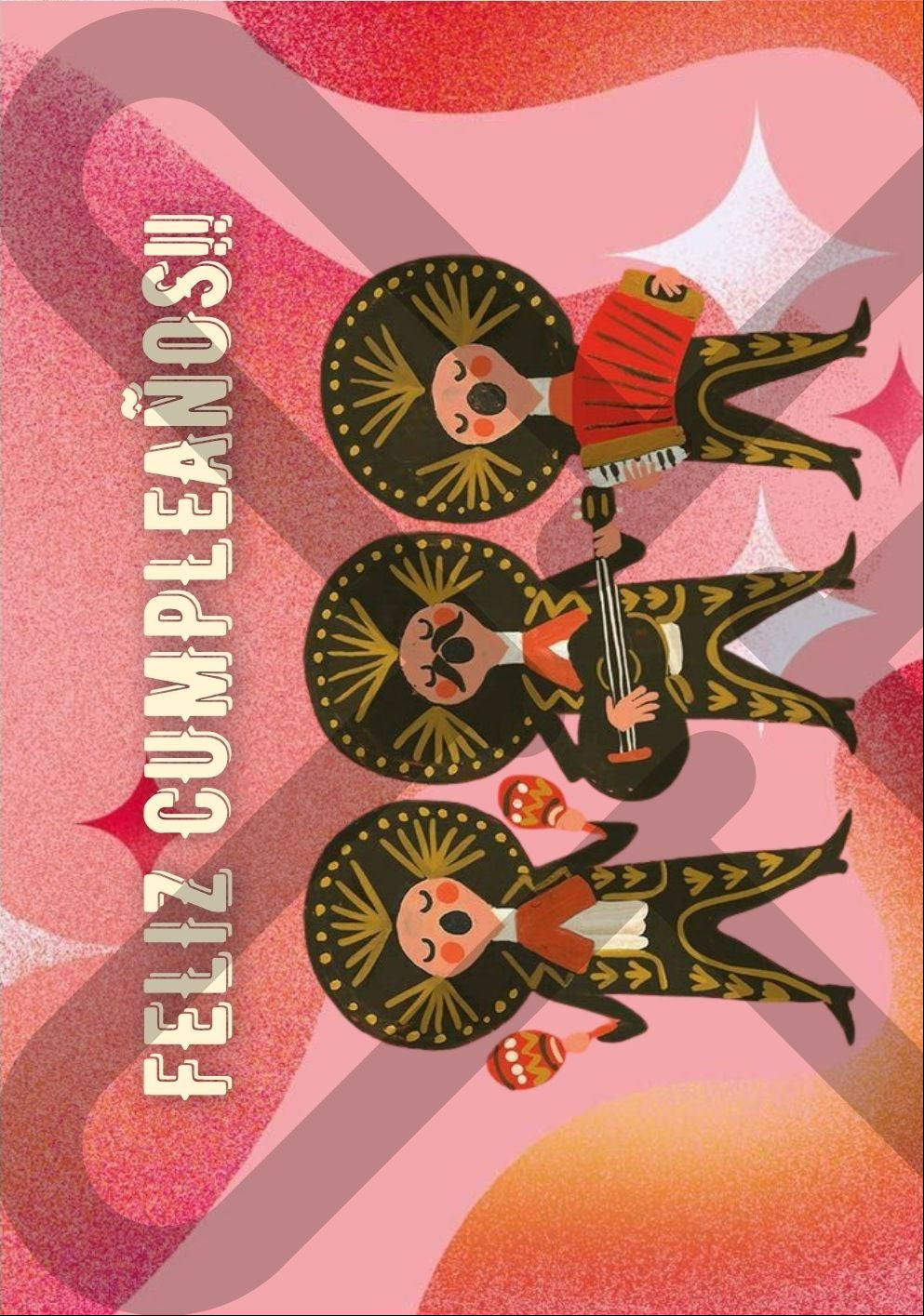 Tarjeta de Saludo Cumpleaños Mariachi