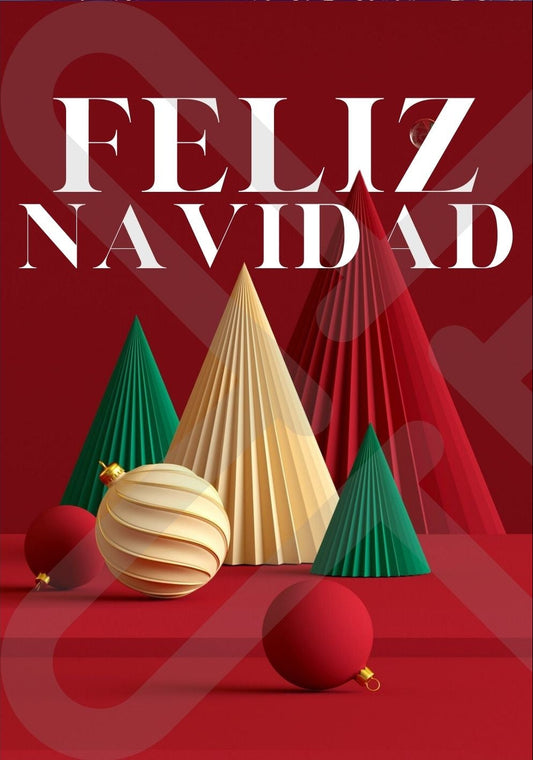 Tarjeta de Saludo Navidad moderna clasica