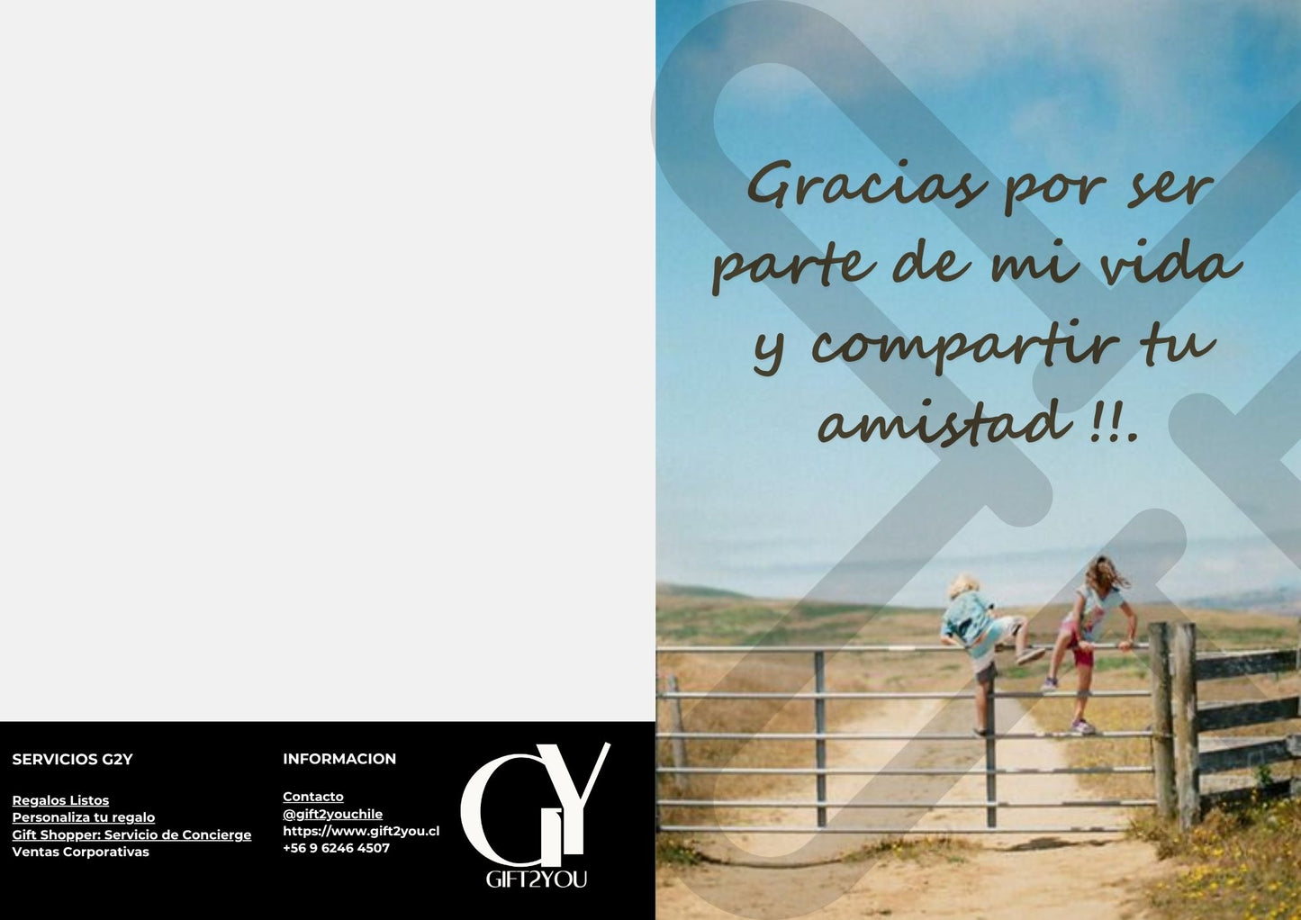 Tarjeta de Saludo Gracias Amistad y Vida