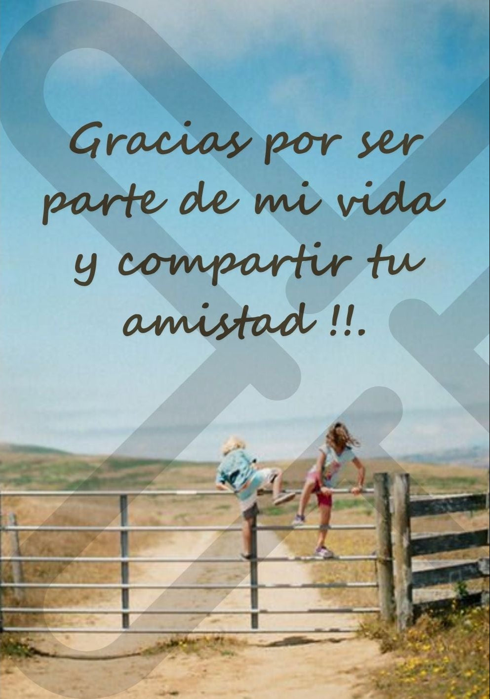 Tarjeta de Saludo Gracias Amistad y Vida