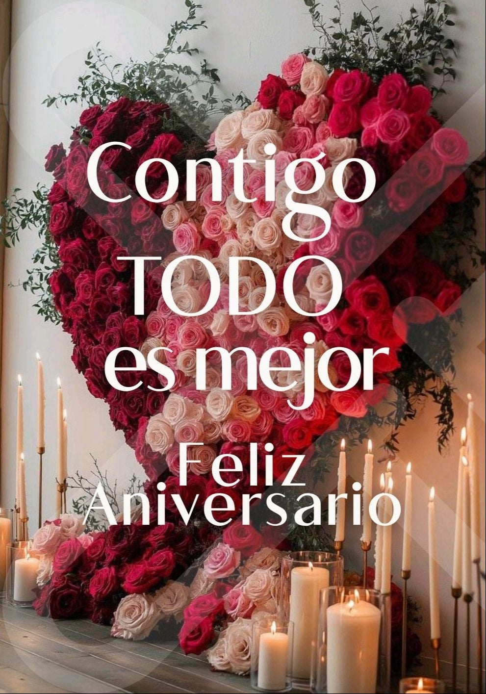 Tarjeta de Saludo Contigo Todo es Mejor