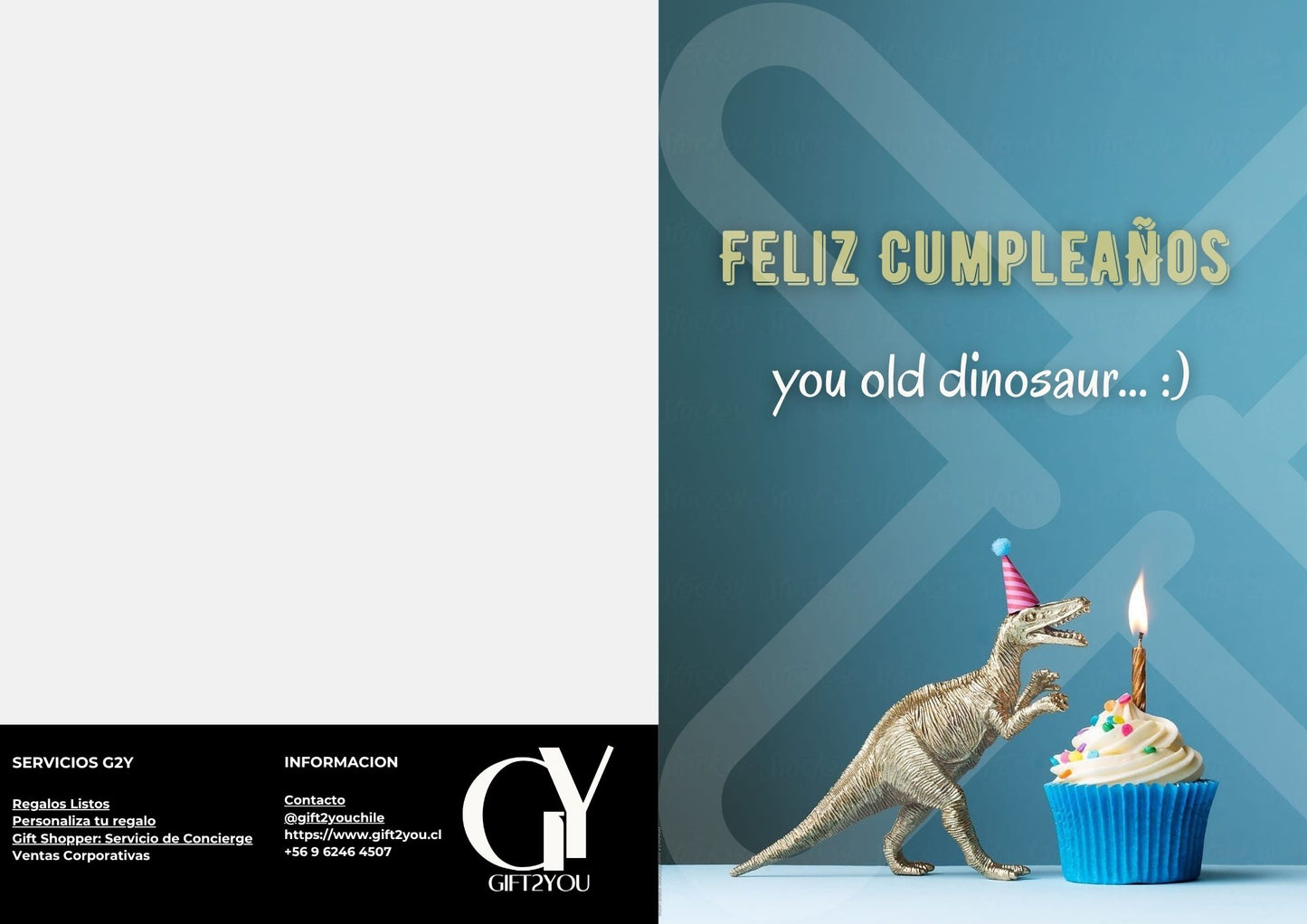 Tarjeta de Saludo Dinosaurio Vintage