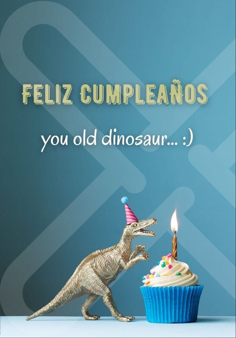 Tarjeta de Saludo Dinosaurio Vintage