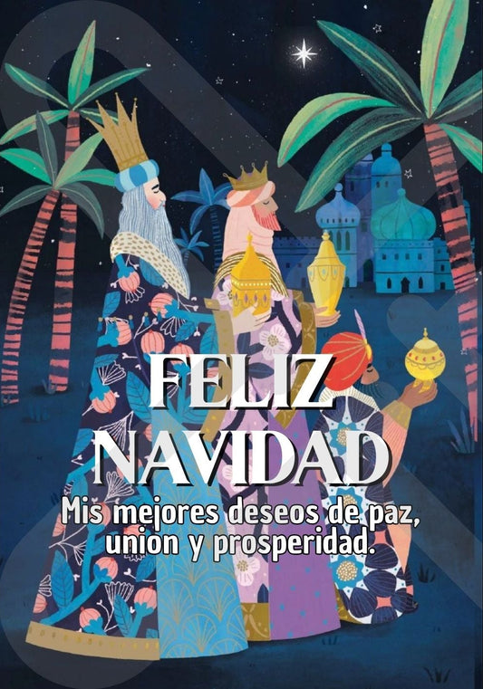 Tarjeta de Saludo Navidad Reyes magos