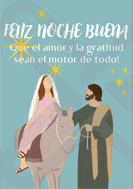 Tarjeta de Saludo Navidad Maria y José