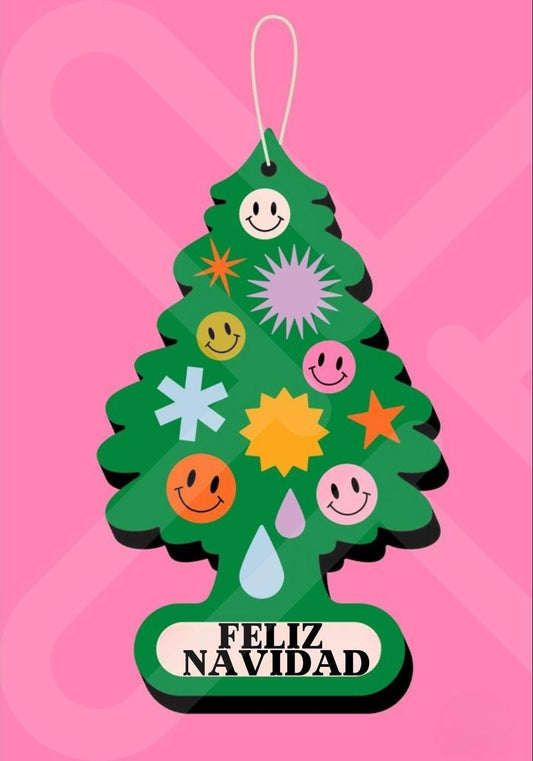 Tarjeta de Saludo Navidad arbolito aromático