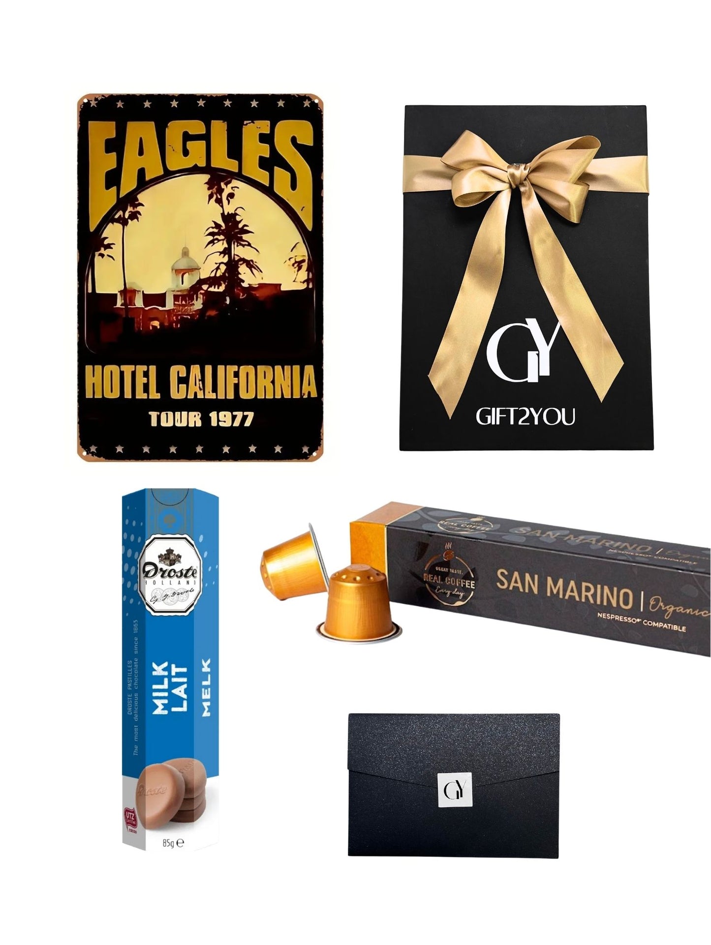 Gift Box Hotel California – Café Orgánico y Chocolates de Leche