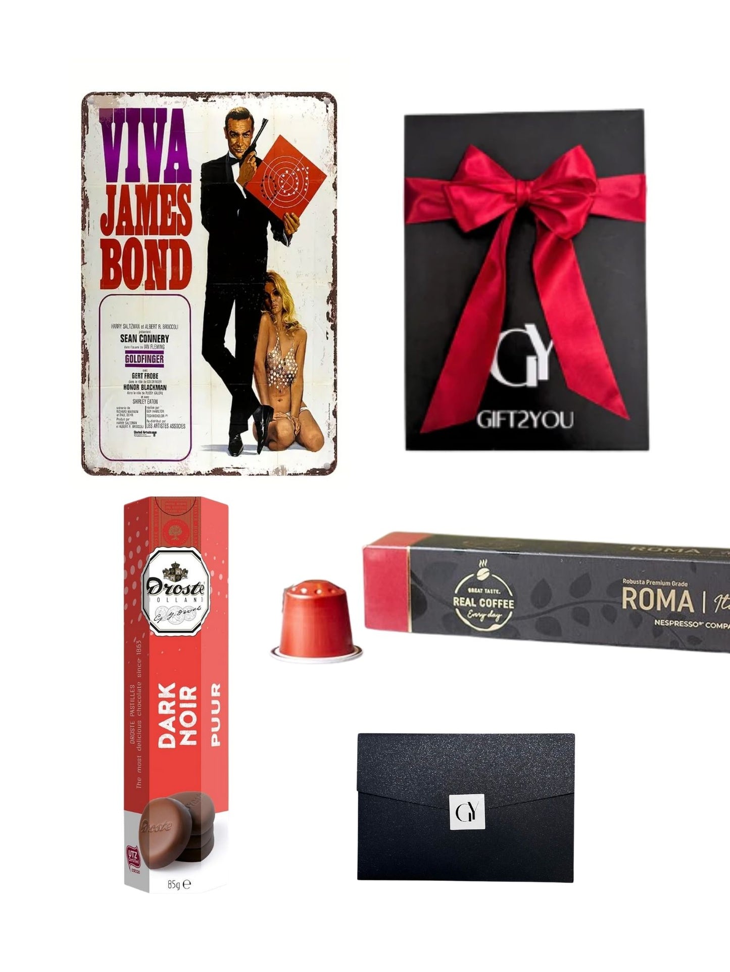 Gift Box Viva James Bond – Café Intenso y Chocolates Negros