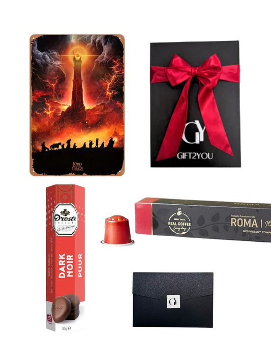 Gift Box Señor de los Anillos – Café Intenso y Chocolates Negros