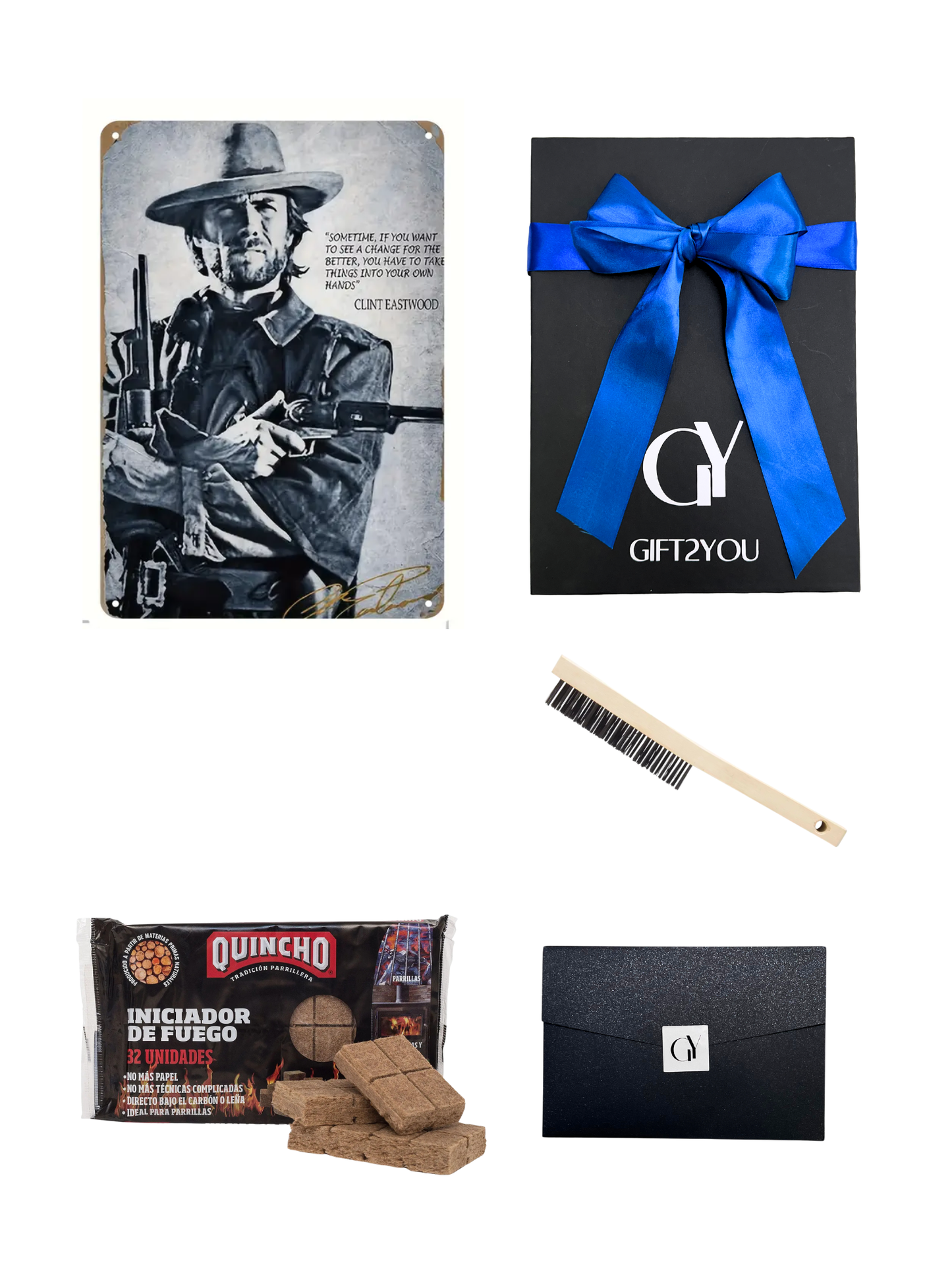 Gift Box Clint Eastwood – Parrilla con Iniciador y Cepillo