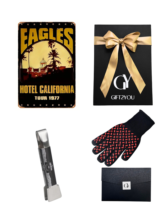 Gift Box Eagles Hotel California – Parrilla con Guante y Espátula