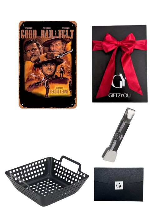 Gift Box El Bueno, el Malo y el Feo – Parrilla con Canasta y Pinza
