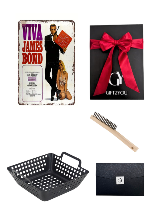 Gift Box James Bond – Parrilla con Canasta y Cepillo