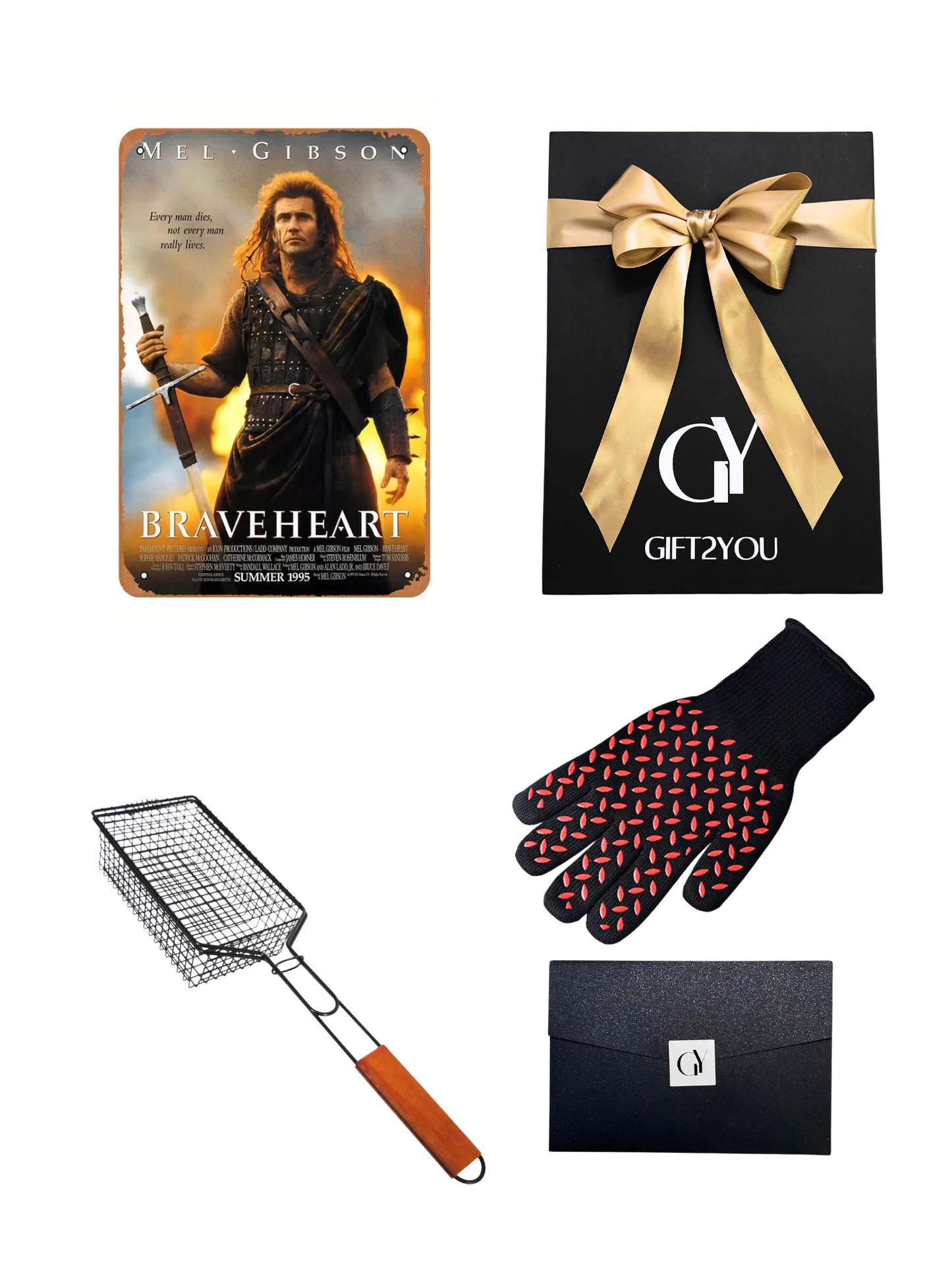 Gift Box Braveheart – Set Parrillero Guante parrillero RJ + Canastillo parrillero Beef Maker