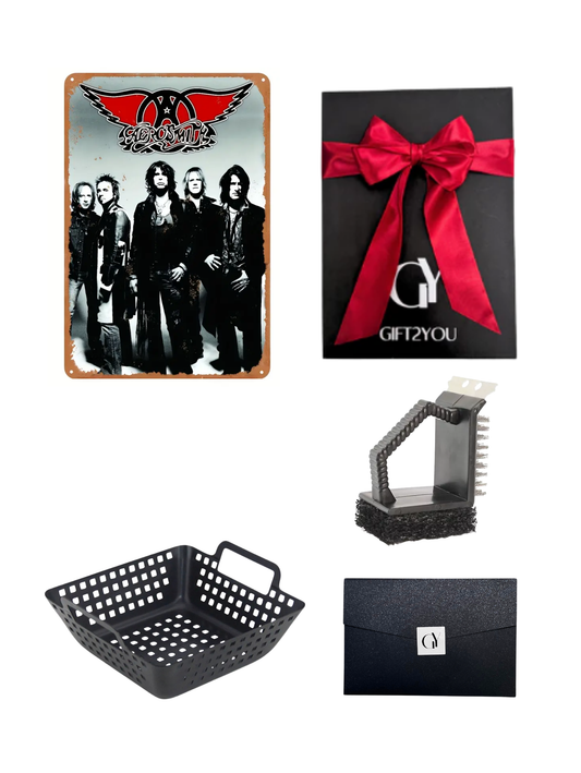 Gift Box Aerosmith – Set Parrillero Canasta acero + Cepillo en L